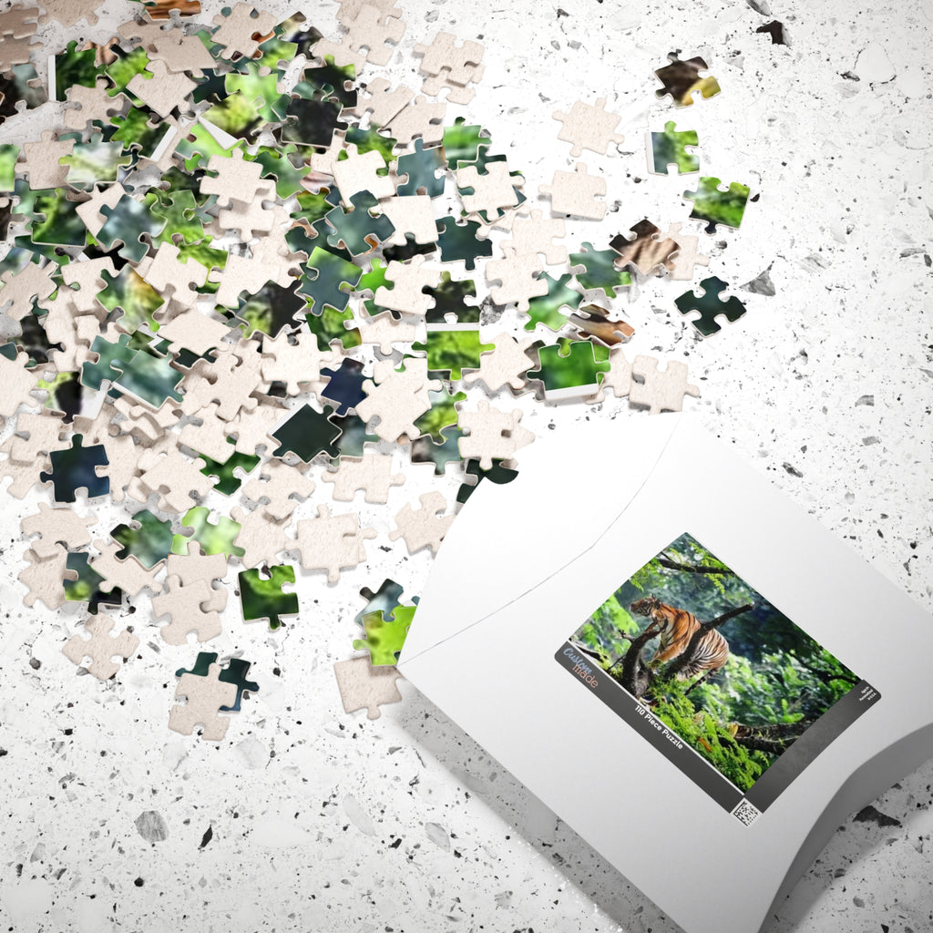 Tiger in Jungle Photo Puzzle — Wildlife Jigsaw for Adults & Kids (110,252,520- pcs)