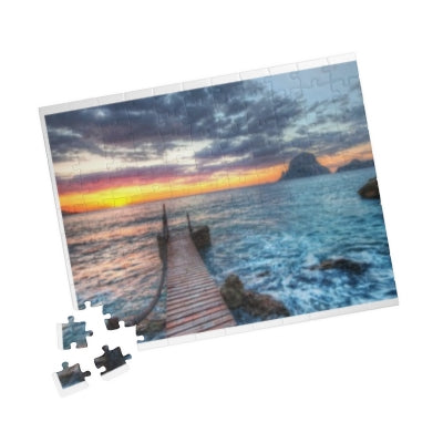 Seaside Sunset Jigsaw Puzzle — Scenic Ocean Walkway (110pc)